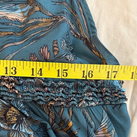 Free People Hummingbird Print Tunic Top Dark Teal - Picture 12 of 15